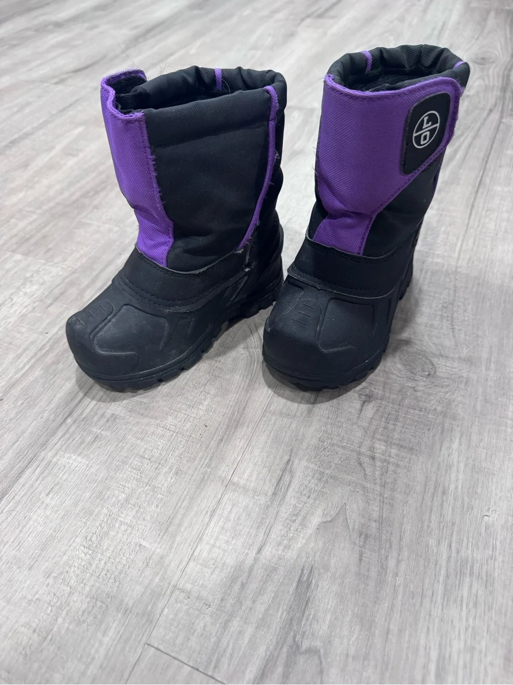Kids Insulated Snow Boots - Black & Purple